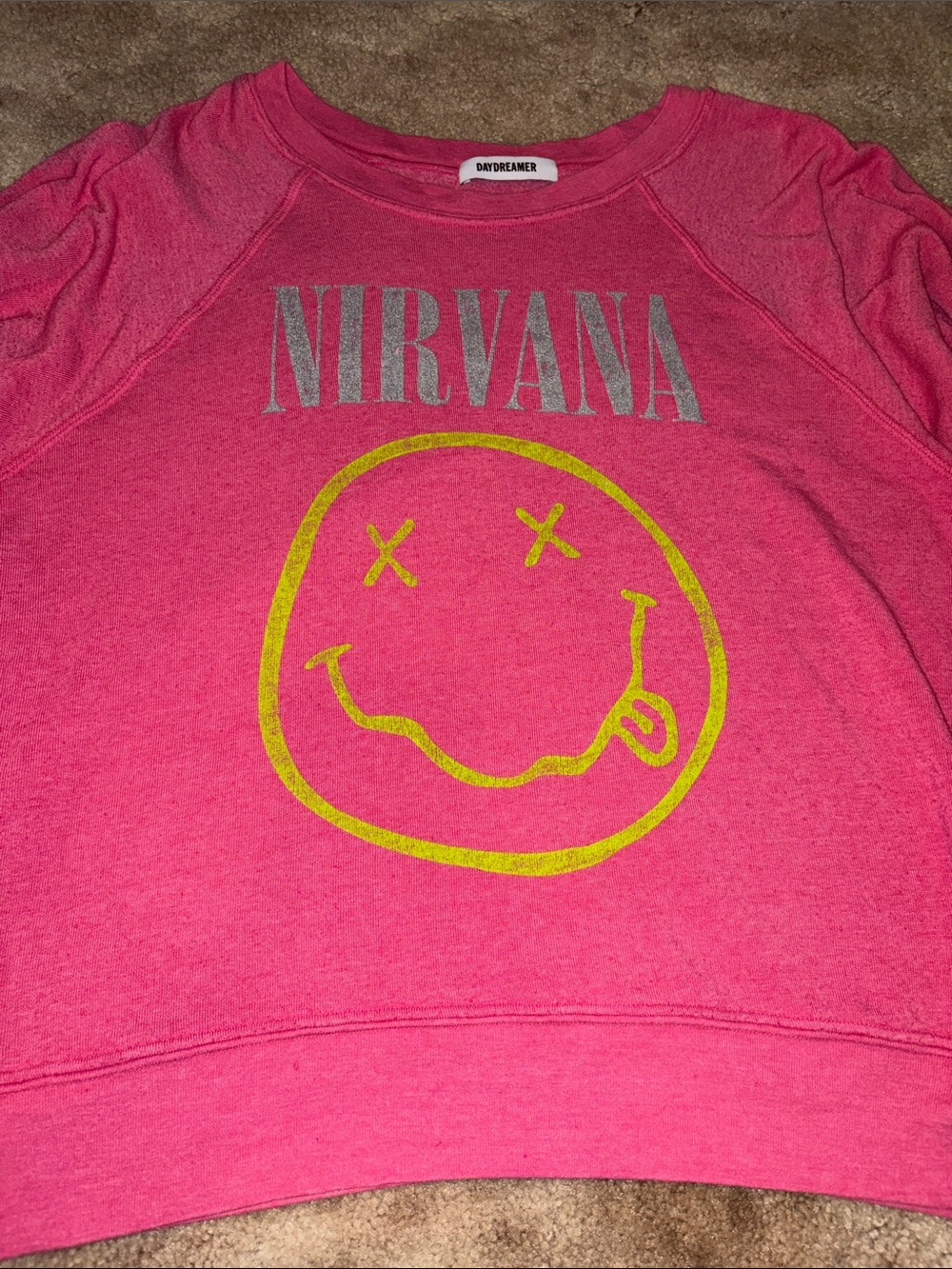 Daydreamer Pink Nirvana Smiley Face Sweatshirt